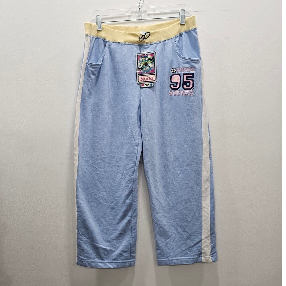 Mudd Loungewear VINTAGE NEW W/ TAGS EARLY 2000 Sweatpants Blue Junior Large Crop